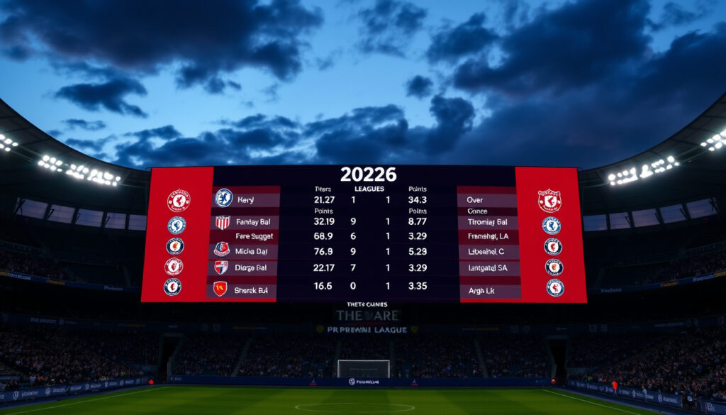 Premier League posities 2026: actuele stand en ranglijst